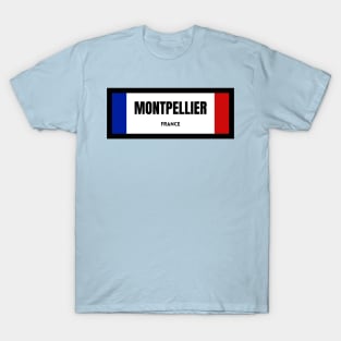 Montpellier City in French Flag T-Shirt